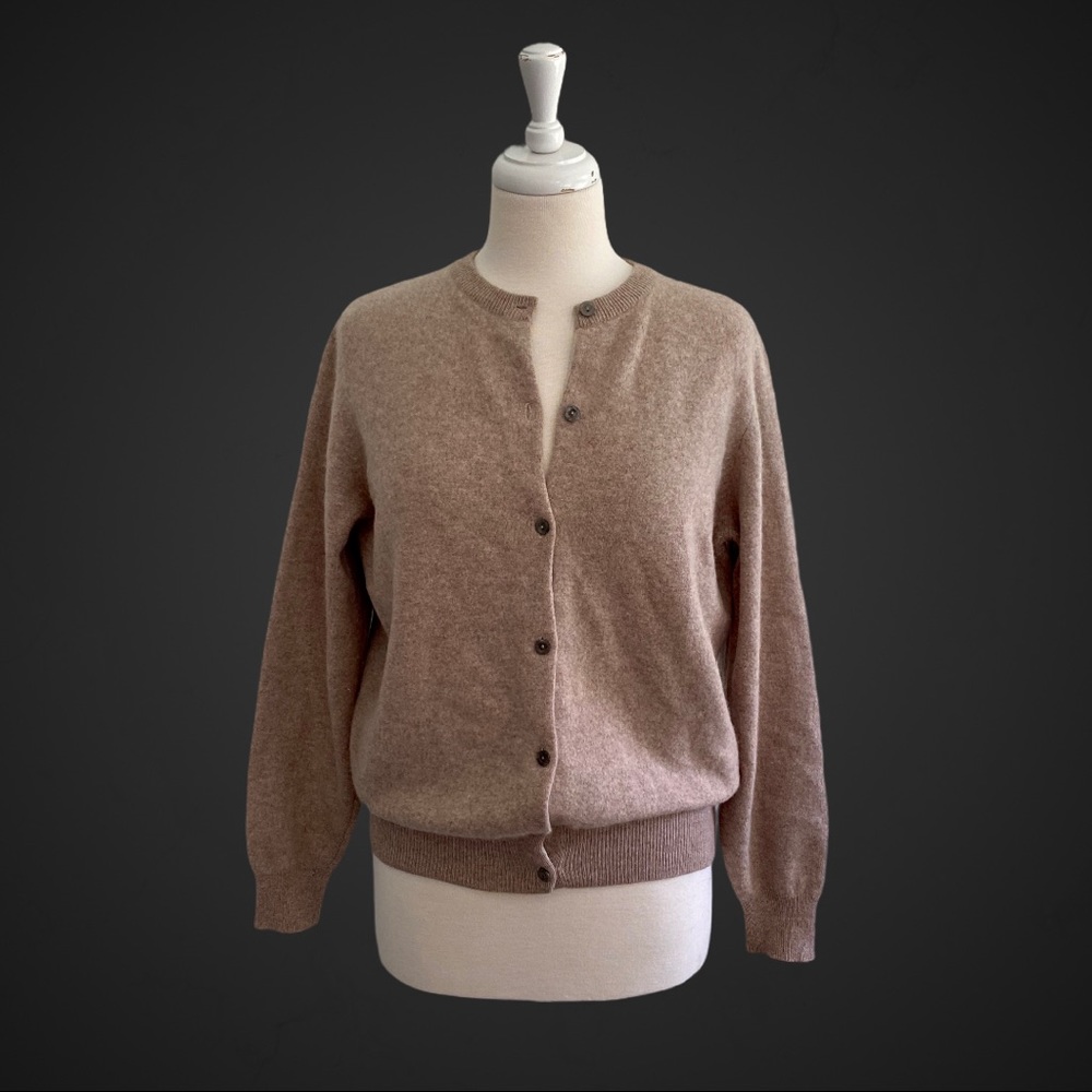 Vintage Orvis Cashmere Cardigan Sweater Tan 40